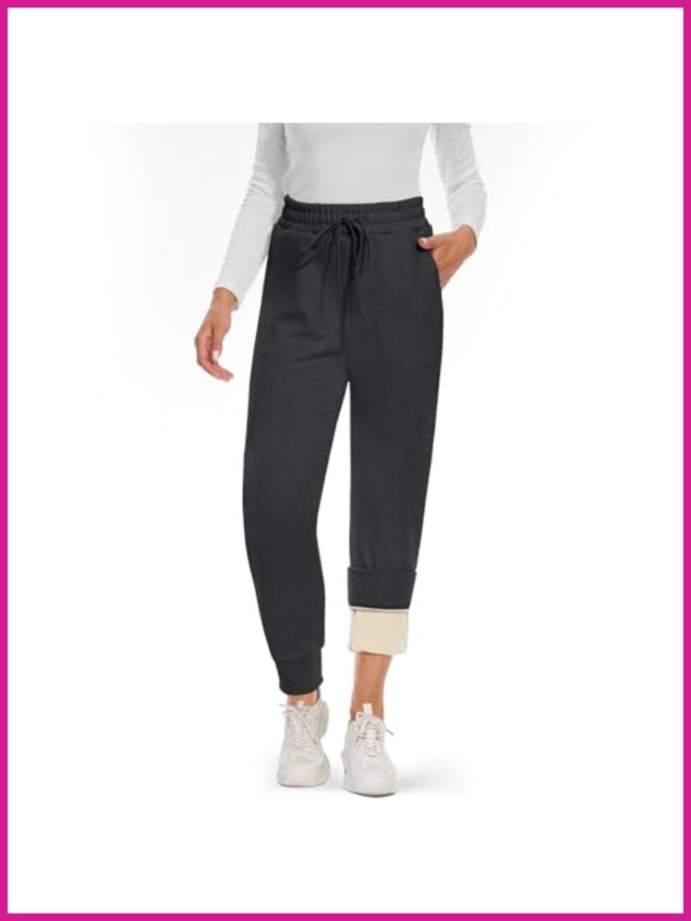 Sherpa Lined Thermal Joggers Sweatpants Women Winter Warm Active Pants